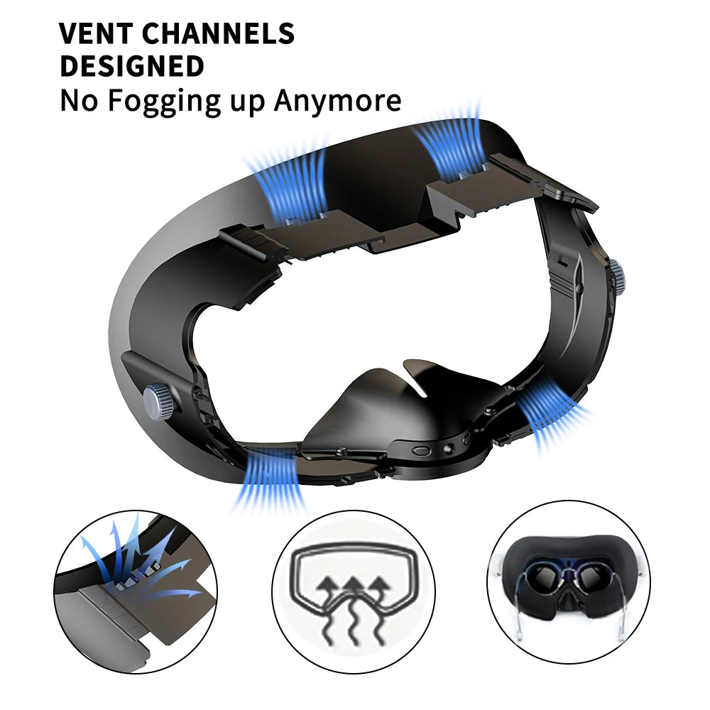 Purilite Select Adjustable VR Facial Interface & Face Pad Cushion – PU Leather Foam Replacement Bracket for Quest 3 Headset – Comfortable Fit & Sweat-Resistant Design - PuriLite