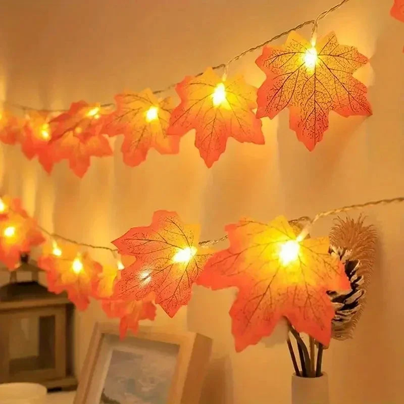 Purilite Select Maple Leaf String Lights – USB/Battery Powered | 10/20/40 LED Waterproof Lights for Halloween, Thanksgiving & Autumn Décor - PuriLite