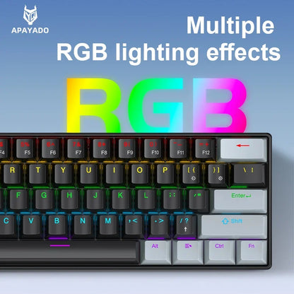 Purilite Select K61 Mini Wired Mechanical Keyboard – 60% Layout, RGB Backlit, Hot-Swappable - PuriLite