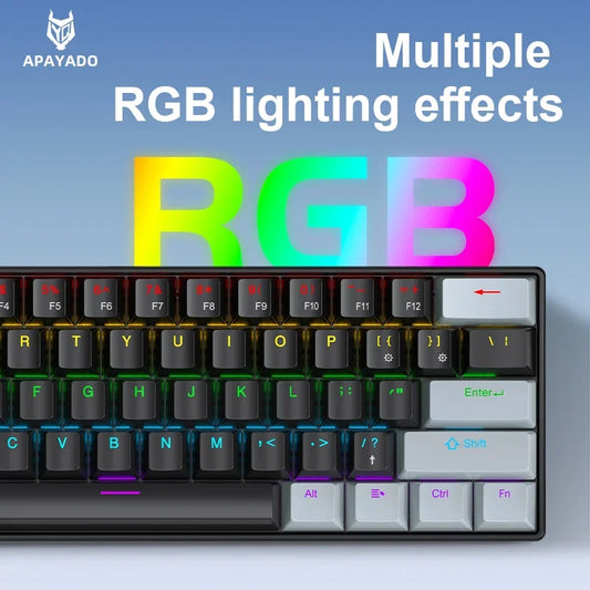 Purilite Select K61 Mini Wired Mechanical Keyboard – 60% Layout, RGB Backlit, Hot-Swappable - PuriLite