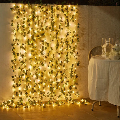 Purilite Select Flower Green Leaf String Lights – Artificial Vine Fairy Lights | Battery Powered Garland for Christmas, Weddings & Home Decor - PuriLite
