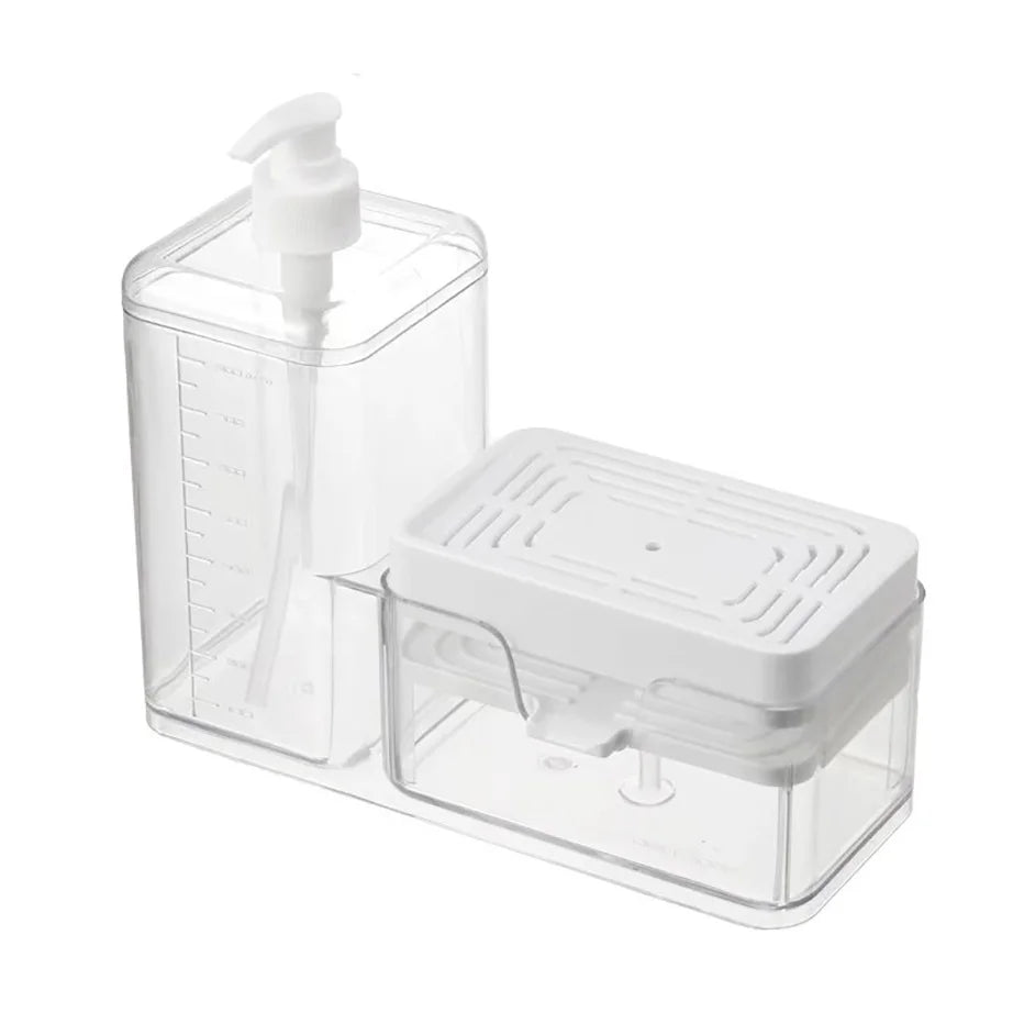 Purilite Select – 2-in-1 Hand Press Soap Dispenser with Sponge Holder - PuriLite