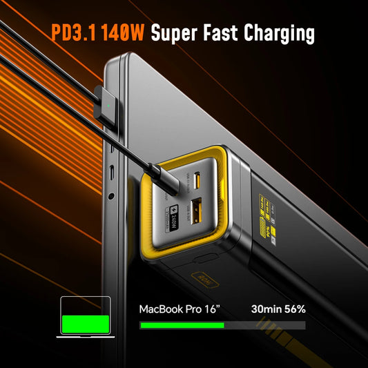 Purilite Select “Future Starship” 240W 27,600mAh Power Bank with LED Display + 3FT USB-C Cable - PuriLite