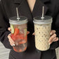 Purilite Select™ Ins Style Clear Glass Cup with Straw &amp; Lid – Large Capacity - PuriLite