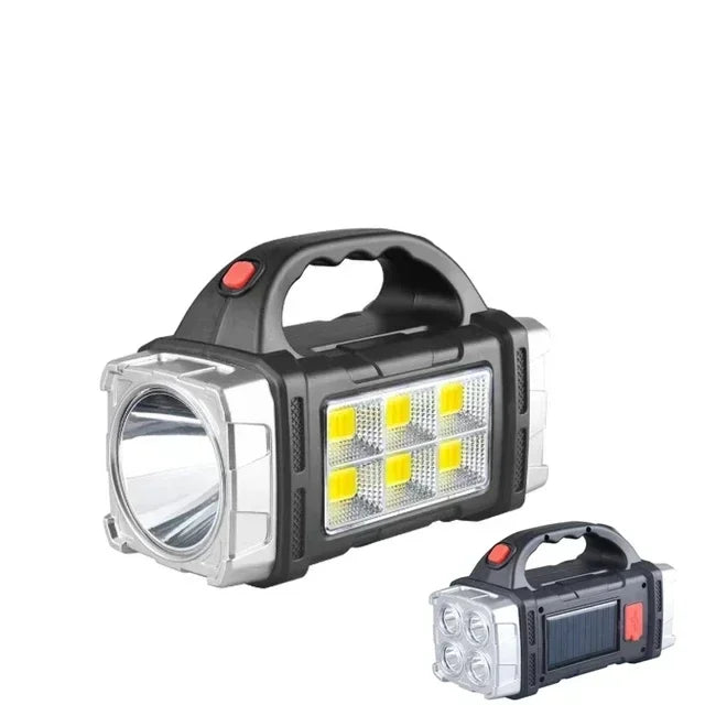 Purilite Select 2024 LED + Solar Rechargeable COB Flashlight – Powerful 15W Searchlight, Portable Power Bank Torch for Outdoor & Camping - PuriLite