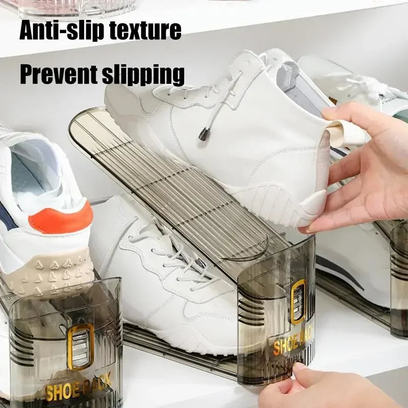 Purilite Select 10Pcs Adjustable Shoe Organizer | Footwear Support Slot | Space Saving Cabinet Closet Stand | Shoes Storage Rack | Shoebox Storage - PuriLite