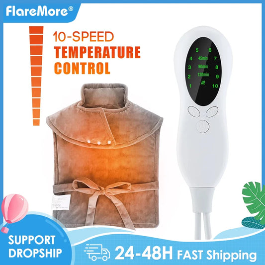 Purilite Select Electric Heating Pad Wrap Vest – Full Back, Neck & Shoulder Heating Shawl for Winter Comfort - PuriLite