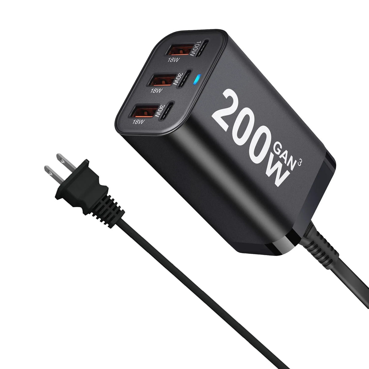 Purilite Select 200W 6-Port GaN USB-C Fast Charger - PuriLite