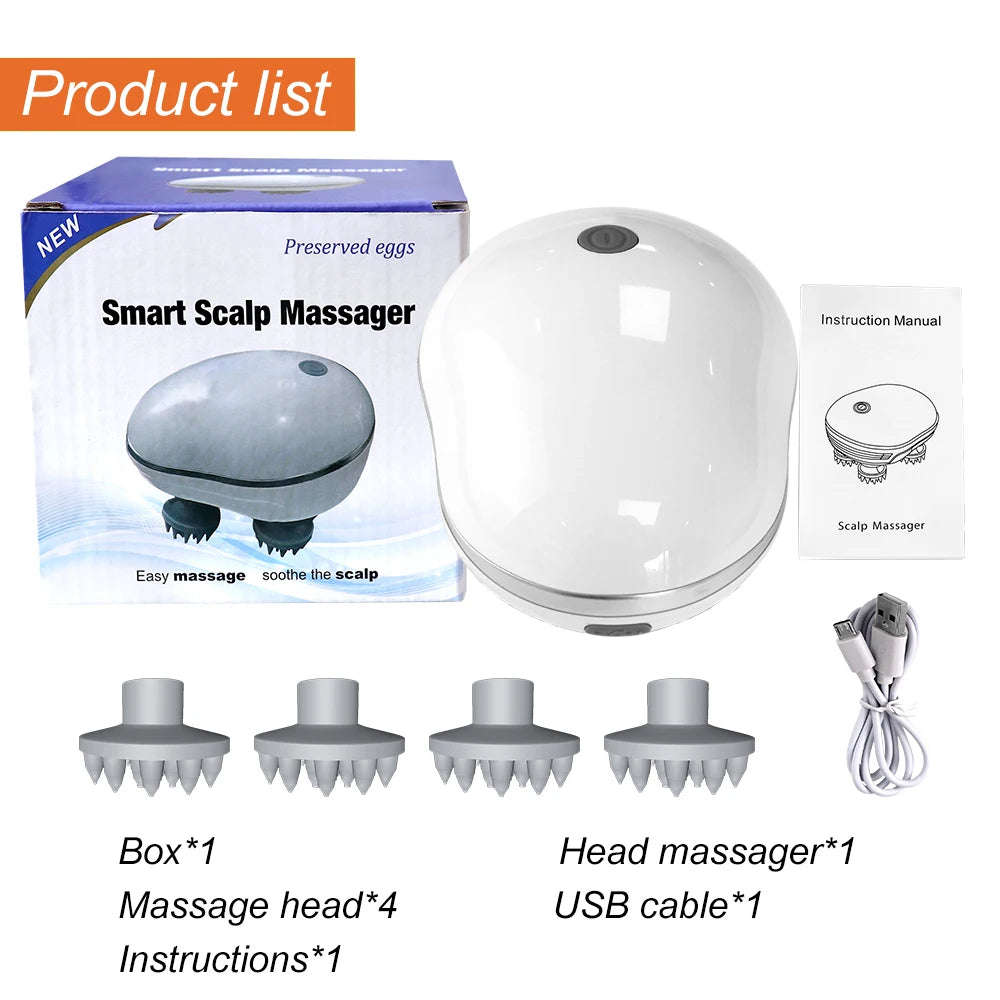 Infrared Scalp Massager Deep Kneading Relief Stress Relax Mini Head Massage Device Portable Body Massager The Best Gift - PuriLite