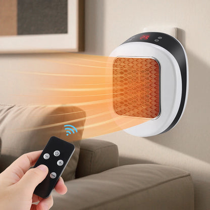 Purilite Select 600W Wall Plug-In Portable Heater – Mini Electric Room Warmer with Remote & Timer - PuriLite