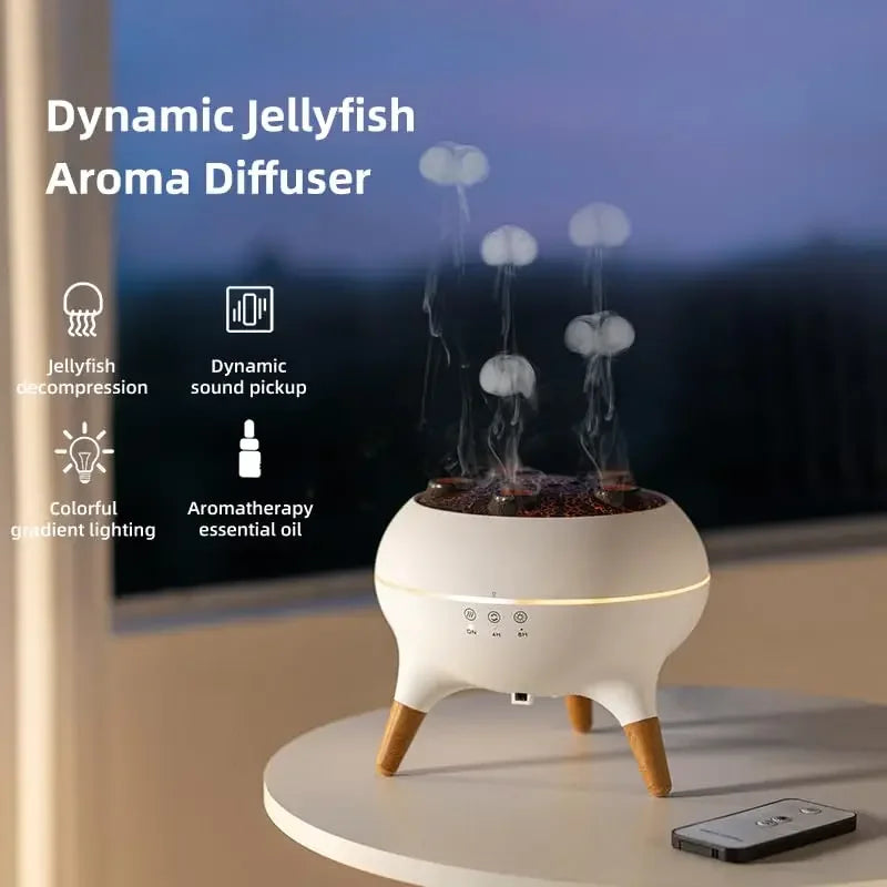 Purilite Select | Dynamic Jellyfish Air Humidifier | 250ml Essential Oil Diffuser | Remote Control Humidifier | Bedroom Tabletop Use - PuriLite