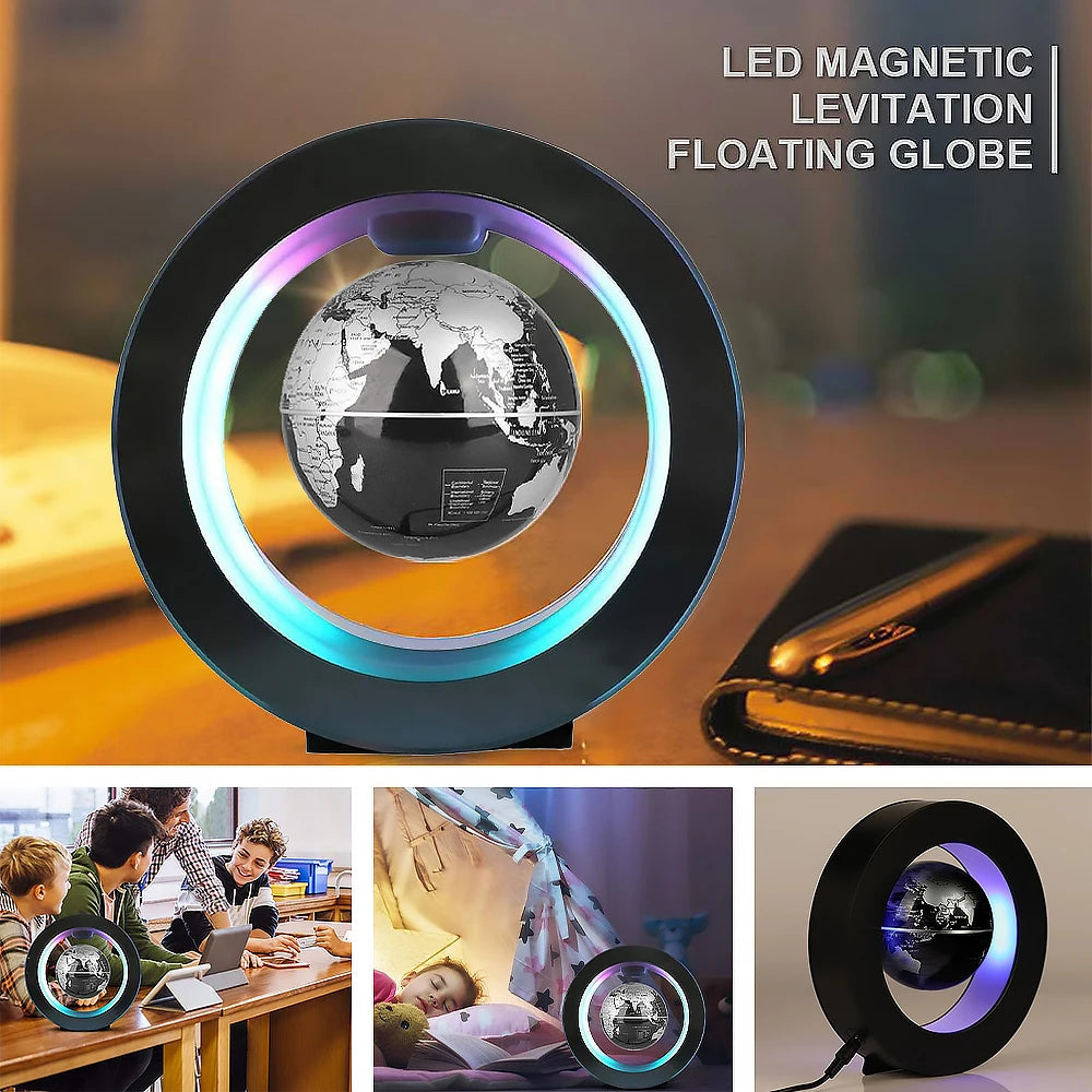 Purilite Select Floating Globe LED Lamp –  Magnetic Suspension Rotating Levitating Globe Lamp – Multicolor Anti-Gravity Rotating World Map – Floating Globe with LED Light - PuriLite