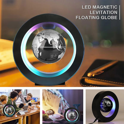 Purilite Select Floating Globe LED Lamp –  Magnetic Suspension Rotating Levitating Globe Lamp – Multicolor Anti-Gravity Rotating World Map – Floating Globe with LED Light - PuriLite
