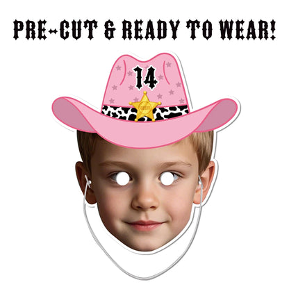 Purilite Select 3PCS Customized Face Mask Set Western Denim Cowboy Hat Style | Personalized Photo Masks for Parties & Events - PuriLite