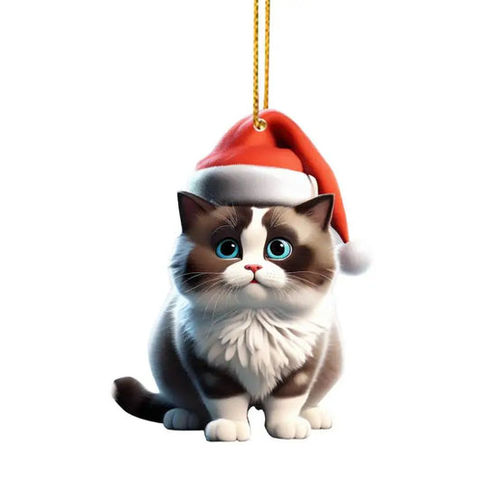 Purilite Select™ 2025 Christmas Ball Cat Ornament Funny 2D Acrylic Hanging Decoration - PuriLite