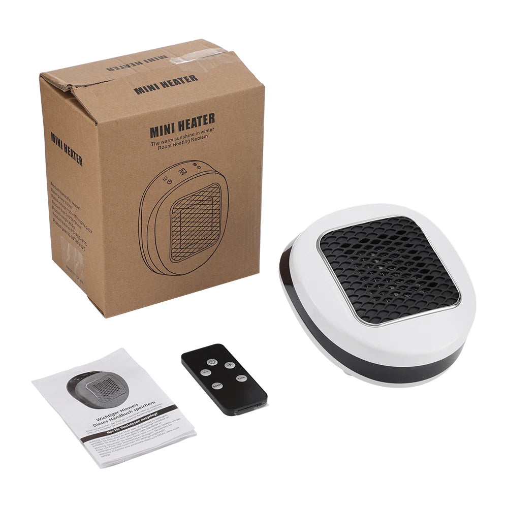Purilite Select 600W Wall Plug-In Portable Heater – Mini Electric Room Warmer with Remote & Timer - PuriLite