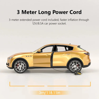 Purilite Select – Corded Portable Car Air Pump | 12V 150PSI Electric Tire Inflator with LED Light - PuriLite