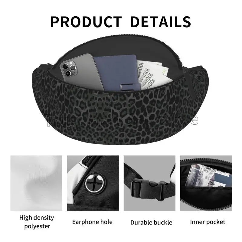 Purilite Select Black Leopard Print Fanny Pack - PuriLite