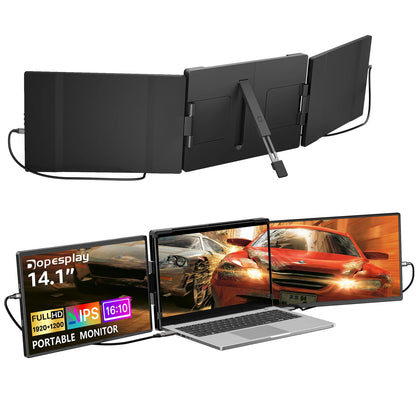 Purilite Select 14.1-Inch Portable Laptop Screen Extender – 1200P FHD IPS Dual Monitor – USB-C Second Display – 360° Rotatable – For 13.3″–17″ Laptops - PuriLite