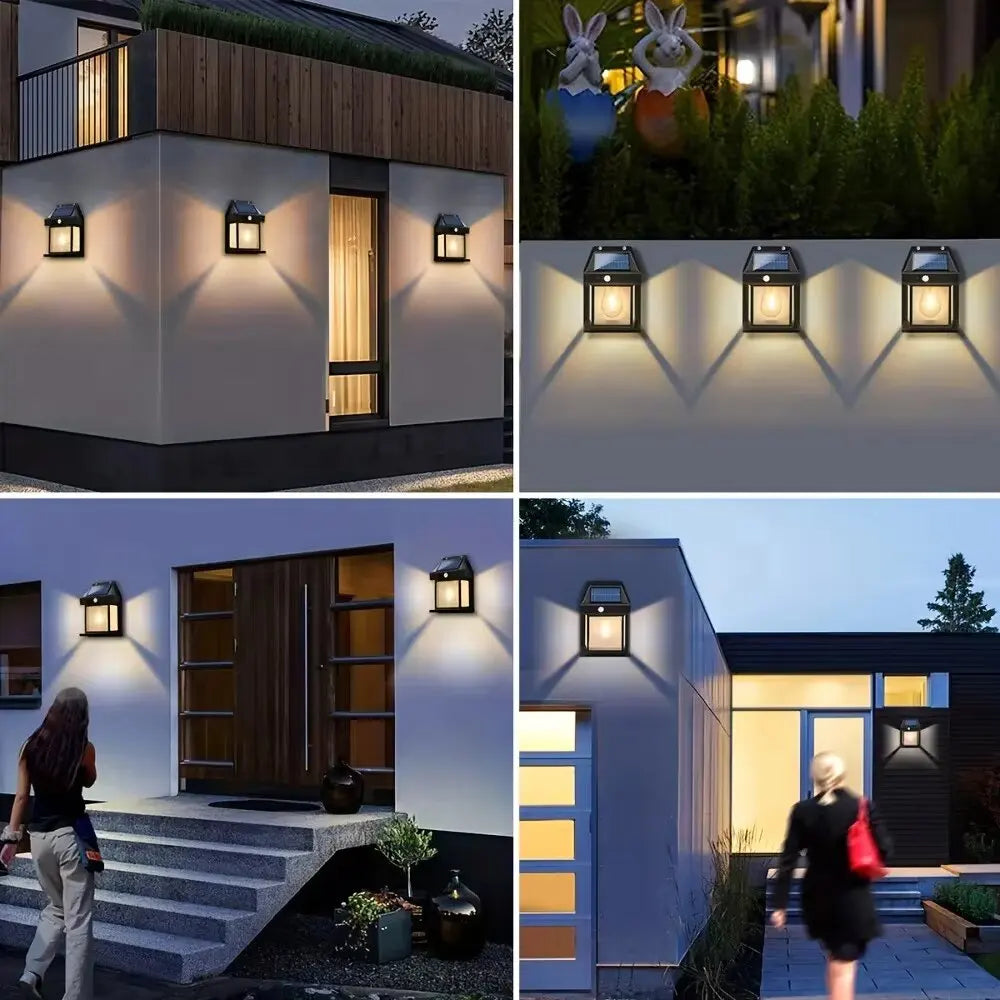 Solar Outdoor Waterproof LED Wall Light Powerful Solar Energy Lamp with Light Sensor for Garden Yard Fence House Decoration - PuriLite