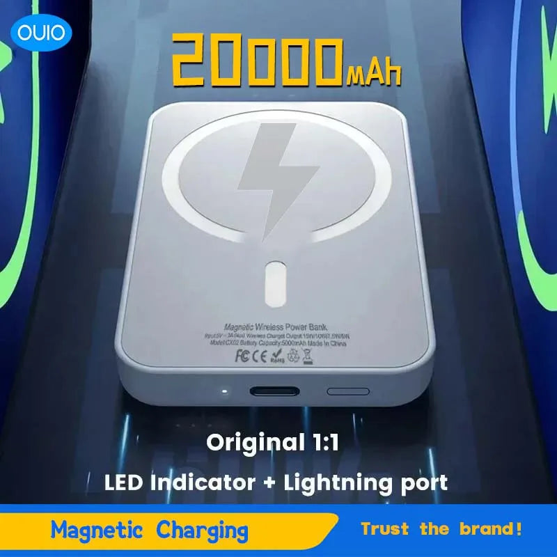 Purilite Select 20000mAh Magnetic Wireless PowerBank – PD 22.5W Fast Charger for iPhone, Samsung, Xiaomi & More - PuriLite