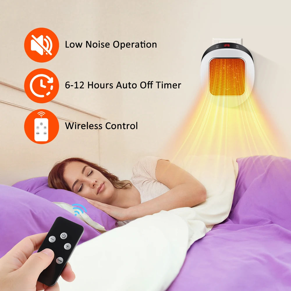 Portable Electric Heater Fan Winter Warmer Fast Heating Warm Air Blower Home Room Heater Plug in Wall Mounted Wireless Control - PuriLite