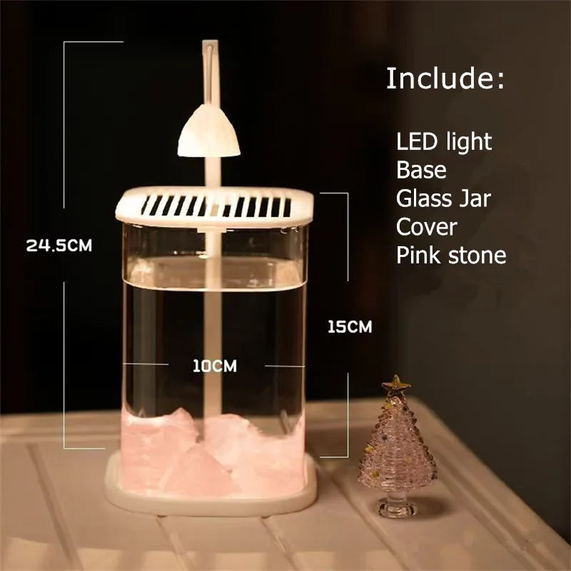Mini Desktop Glass Aquarium Fish Tank with LED Light For Kids Betta Fish - PuriLite