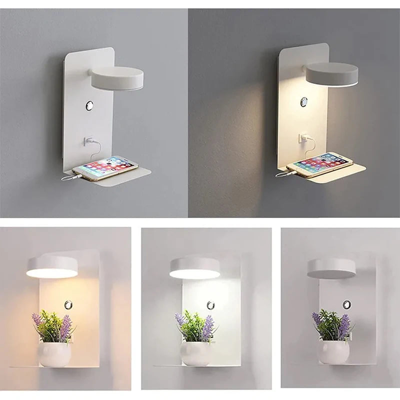 Purilite Select Modern LED Wall Sconce with USB Charging – Up & Down Wall Lamp – Touch Switch Indoor Wall Light - PuriLite