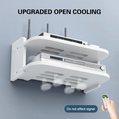 Purilite Select Multi-Layered Router Shelf – Easy Install WiFi Router Hanging Shelf – Multipurpose Floating Storage Rack – Wall Mounted Cable-Hiding Organizer - PuriLite