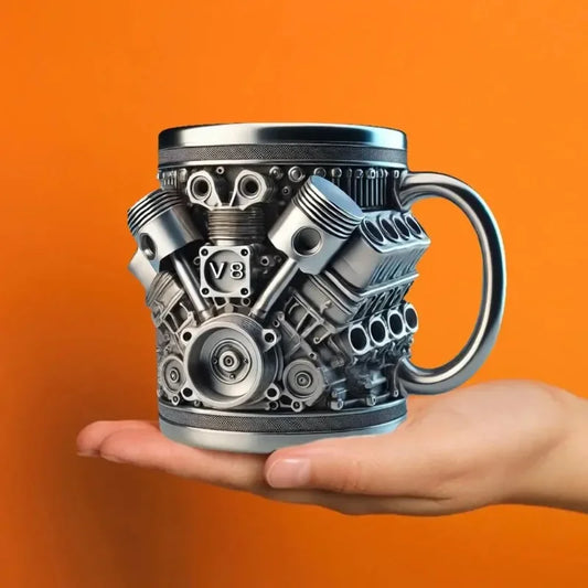 Purilite Select – Handmade V8 Engine-Themed Mug (Resin, Large Capacity, 301–400ml) - PuriLite