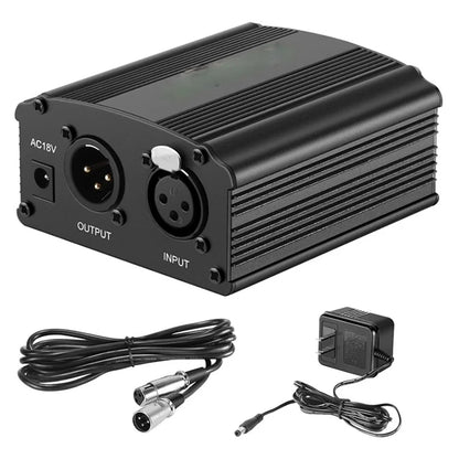 Purilite Select | 48V Phantom Power Supply with Adapter + XLR 3-Pin Microphone Cable | For Any Condenser Microphone | Recording Equipment - PuriLite