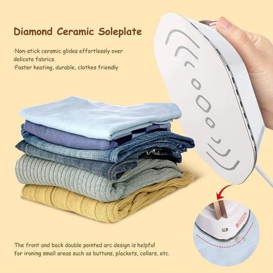 Purilite Select Mini Travel Iron Dual Voltage 120V/220V | Lightweight Portable Dry Iron for Clothes with Non-Stick Soleplate - PuriLite