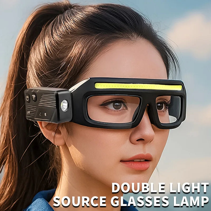 Purilite Select Rechargeable LED Glasses Light Headlamp with Type C Charging, Touch Sensor, Dual Beam and Hands Free Outdoor Lighting