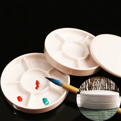 Purilite Select Imitation Porcelain Round Paint Palette with Lid - PuriLite