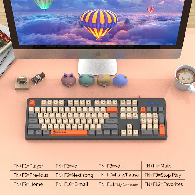 Purilite Select 104-Key Wired Gaming Keyboard – Ergonomic, Splash - PuriLite