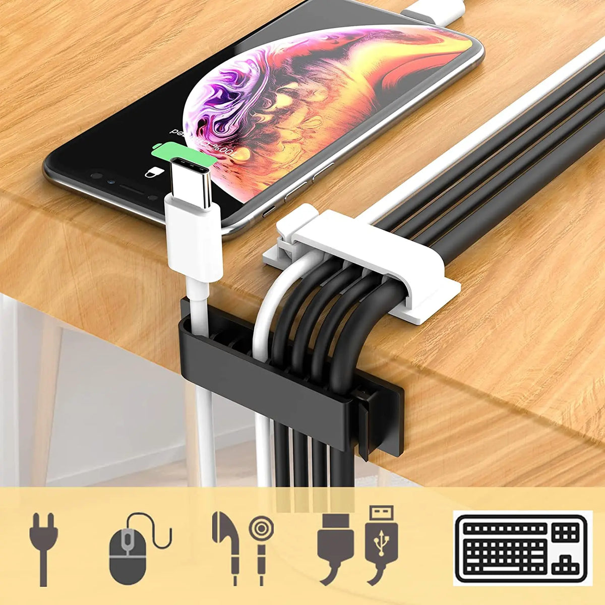 Purilite Select – 10-Hole Adhesive Cable Organizer - PuriLite