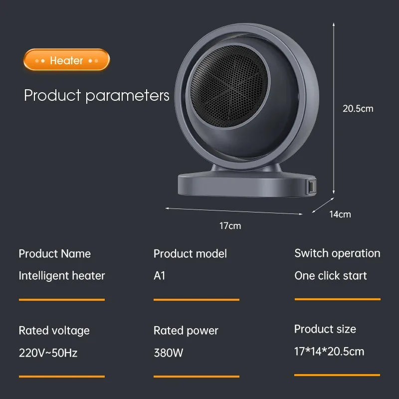 Purilite Select Electric Warm Heater – Portable Desktop Hot Air Blower Mini Radiator for Home & Office - PuriLite