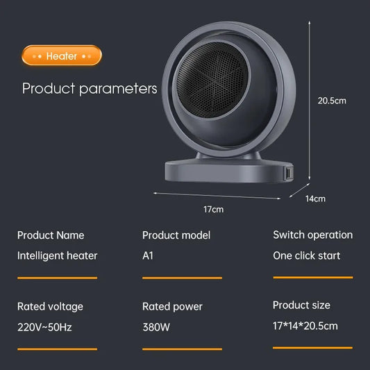 Purilite Select Electric Warm Heater – Portable Desktop Hot Air Blower Mini Radiator for Home & Office - PuriLite