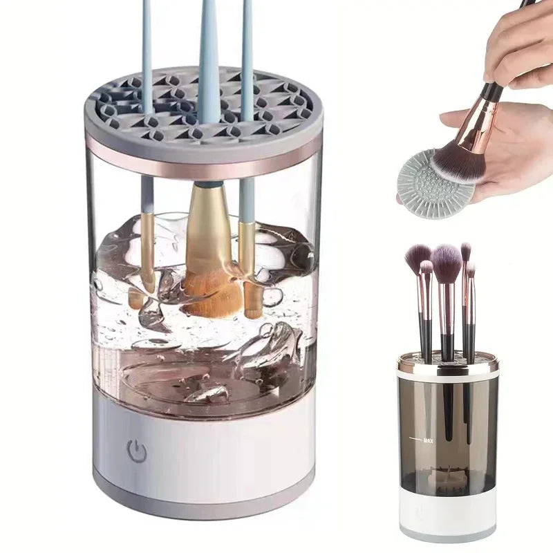 Purilite Select Electric Makeup Brush Cleaner – Quick-Clean USB Cosmetic Brush Cleaner – USB Plug-In Makeup Brush Cleaner with Rubber Bowl - PuriLite