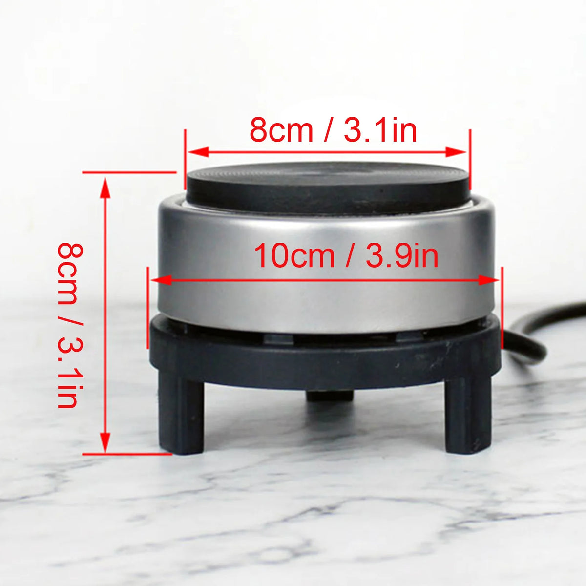 300W Household Electric Stove Cast Iron Burner Mini Warmer For Small Flat Bottom Tea Coffee Pot Heat Resisting Glass Pot - PuriLite