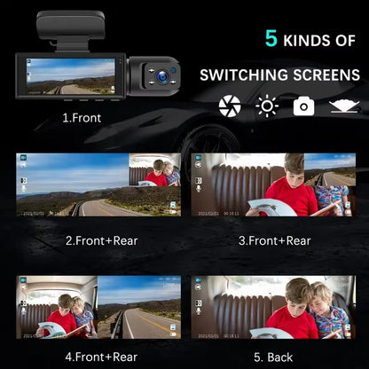 Purilite Select 1080P Dual Lens Dash Cam for Cars with IR Night Vision & Wide Angle - PuriLite