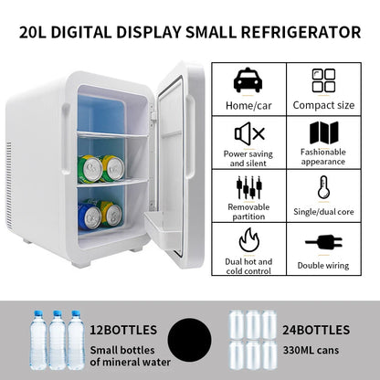 Purilite Select 20L Portable Mini Refrigerator | Car & Home Electric Cooler | Compact Cosmetic & Beverage Fridge | AC DC Powered Travel Refrigerator | 20L Storage Capacity - PuriLite