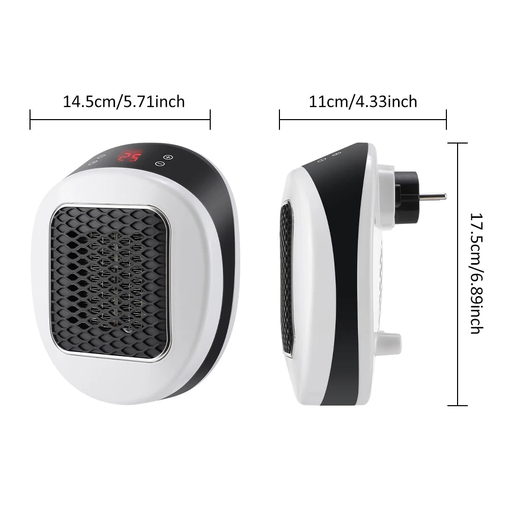 Purilite Select 600W Wall Plug-In Portable Heater – Mini Electric Room Warmer with Remote & Timer - PuriLite
