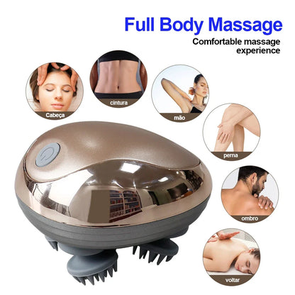 Scalp SPA Massager Mini Octopus Claw Hand Charging Multi-Function Kneading Vibration Massager Soft Silicone Head Body Massager - PuriLite