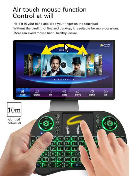 Purilite Select – I8 Mini Wireless Backlit Keyboard with Touchpad Mouse - PuriLite