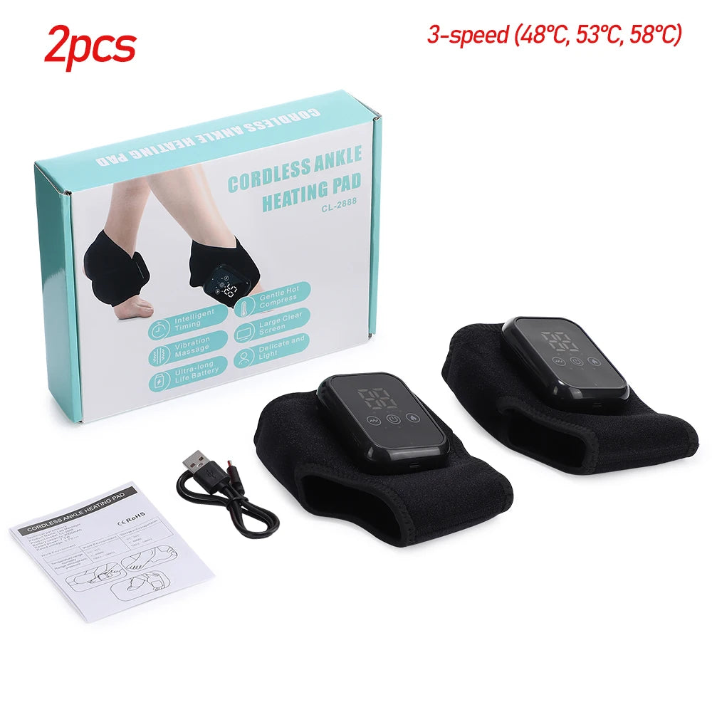Electric Foot Massager Vibration Relaxation Ankle Massager Warm Hot Compress Ankle Brace Joint Sprain Support Ankle Protection - PuriLite