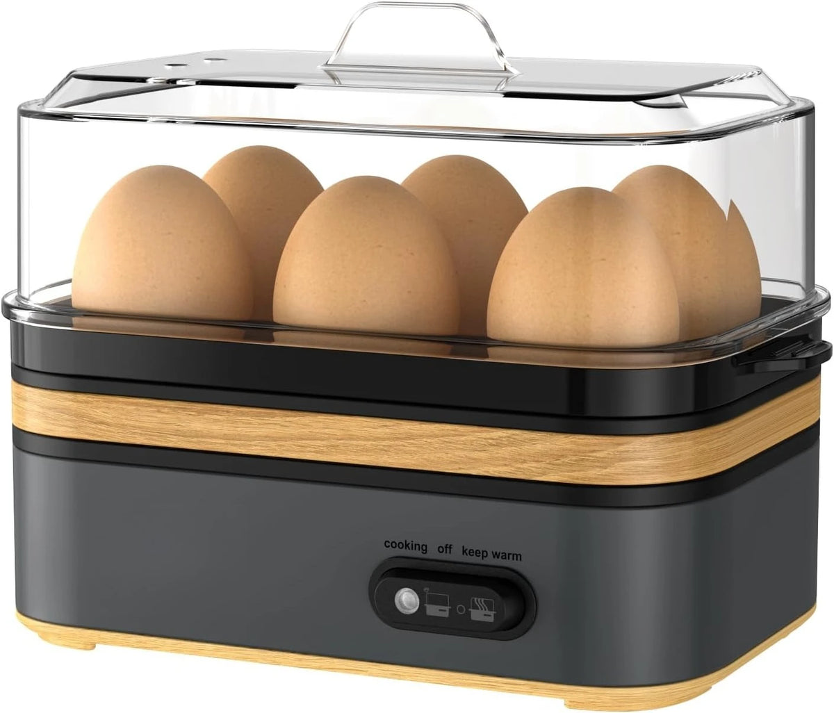 Rapid Egg Cooker Electric 6 Eggs Capacity, BPA Free, Fast Boil Poach Steam Hard/Soft Boiled Eggs Maker - PuriLite