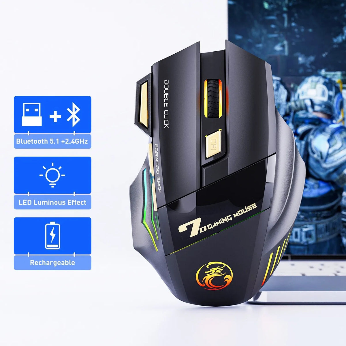 Purilite Select GW-X7 Wireless Gaming & Office Mouse - PuriLite