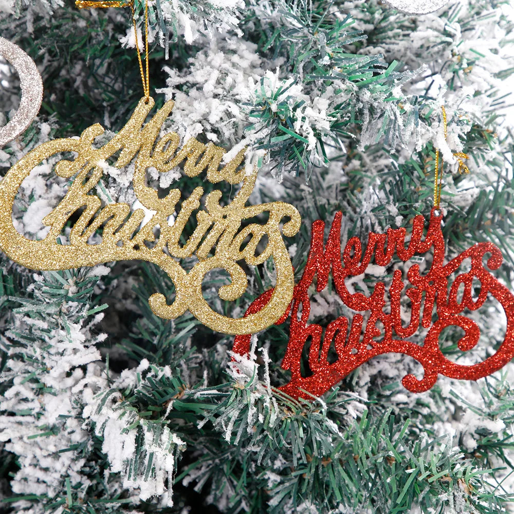 Purilite Select Merry Christmas Letter Ornaments – Elegant Tree Decoration Pendants for Home & Holiday Décor - PuriLite