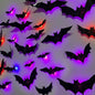 Purilite Select 3D Halloween Bat & Spider Night Light – Purple/Green LED Wall Stickers | Self-Adhesive Spooky Décor for Halloween Party & Home Decoration - PuriLite